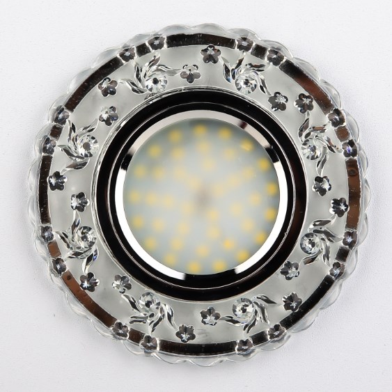 Светильник Точечный ДекорСтекло MR16+LED 1х50Вт GU5.3  Прозрачный D95х25мм  IP20 K1131 LBT