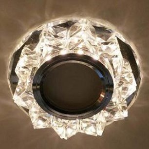 Светильник Точечный ДекорСтекло MR16+LED 1х50Вт GU5.3  Серебро D95х25мм  IP20 D1014L LBT