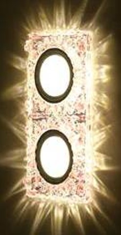 Светильник Точечный ДекорСтекло MR16+LED 2х50Вт GU5.3  Желтый  180х95х25мм  IP20 K1702 LBT