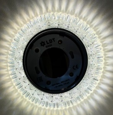 Светильник Точечный ДекорСтекло GX53+LED Прозрачный D120х40мм  IP20 KG5356 LBT