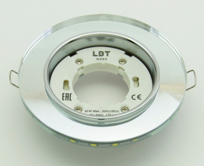 Светильник Точечный ДекорСтекло GX53+LED Прозрачный D125х40мм  IP20 GX001L-1 LBT
