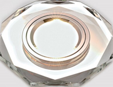 Светильник Точечный ДекорСтекло MR16+LED 1х50Вт GU5.3  Серебро D95х25мм  IP20 D0801L LBT