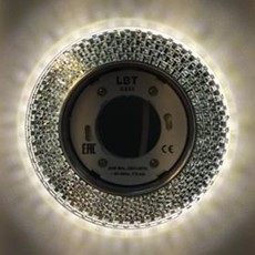 Светильник Точечный ДекорСтекло GX53+LED Серебро D125х45мм  IP20 GX5325L LBT