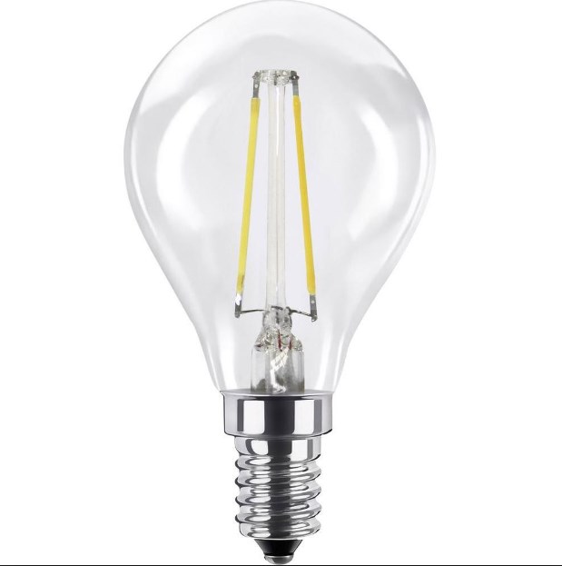 Лампа LED FILAMENT Е14 Шар 220В    5Вт 2600К D45х74мм Прозрачная колба 320º 520Лм LBT