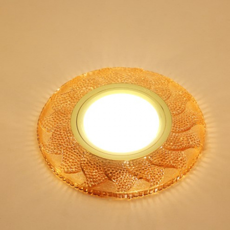 Светильник Точечный ДекорСтекло MR16+LED 1х50Вт GU5.3  Желтый 95х95х25мм  IP20 K1112L LBT
