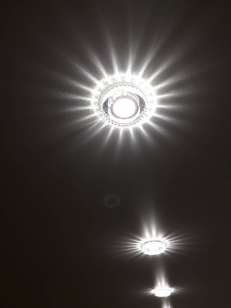 Светильник Точечный ДекорСтекло MR16+LED 1х50Вт GU5.3  Серебро D105х35мм  IP20 Y1575L LBT