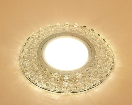 Светильник Точечный ДекорСтекло MR16+LED 1х50Вт GU5.3  Прозрачный 95х95х25мм  IP20 K1101L LBT